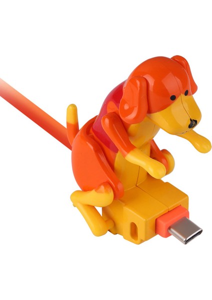 Standarttype-C Şarj Kablosu Komik Humping Dog Hızlı Şarj Cihazı Kablo Tel - Turuncu (Yurt Dışından)