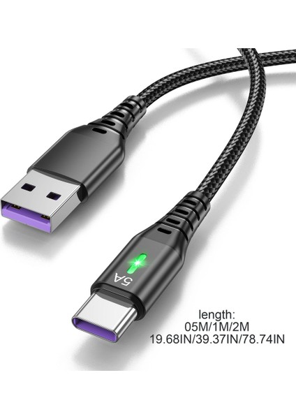 USB C USB C 66W Hızlı Şarj Kablosu Type Şarj Kablosu Telefon Tabletleri - Mor (Yurt Dışından)