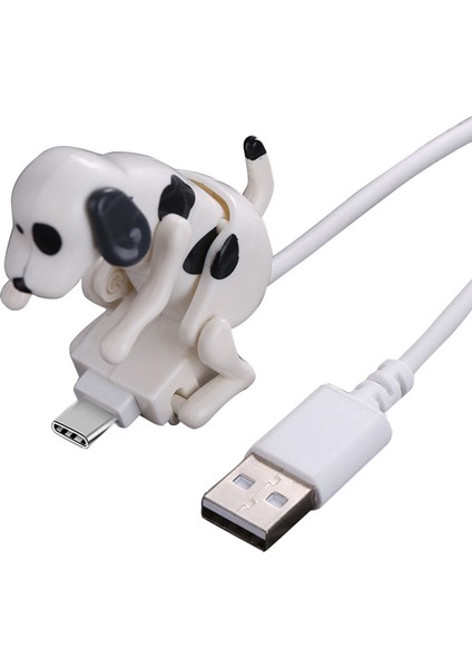 Sokak Köpek Telefon Şarj Cihazı Kablosu Komik Hareketli Humping Köpek C Type Kablosu - Beyaz (Yurt Dışından)
