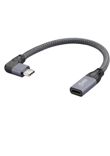 Hd 60Hz Pd 5A USB 3.1 Type-C Uzatma Kablosu Dizüstü Bilgisayar Için 100W Usb-C Extender Kablosu - Gri (Yurt Dışından)