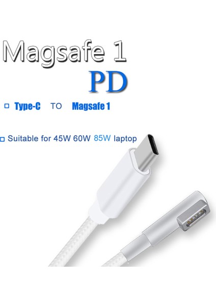 USB C Type Dişi Magsafe Kablo Adaptörü 85W Pd Bilgisayar Kablosu - Beyaz (Yurt Dışından) fırsatları
