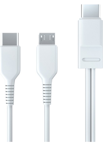 2'si 1 Arada Mikro USB C Kablo Mobilephone Şarj Cihazı Ayrıştırıcı Tel - Beyaz (Yurt Dışından)