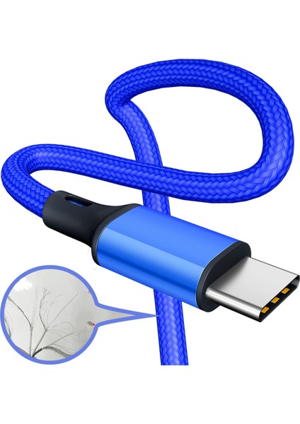 Senkronizasyon Veri Transfer Kablosu Akıllı Telefon Tablet Type-C Naylon Örgülü Şarj Kablosu - Sarı (Yurt Dışından) fırsatları