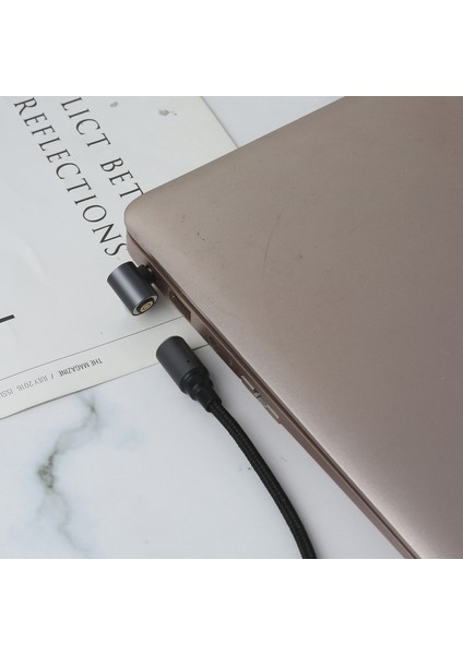 Dizüstü Bilgisayar Güç Adaptörü Manyetik 100W Ila 5.5x2.1mm USB C Type Tapa Dönüştürücü - Siyah (Yurt Dışından) modelleri