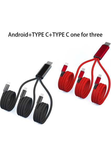 3'ü 1 Arada 2A Şarj Kablosu Konnektörü Çift Type/micro USB Standartbağlantı Noktası Adaptörü - Kırmızı (Yurt Dışından) modelleri