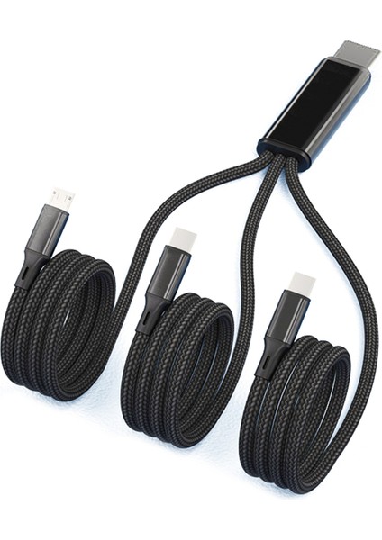 3'ü 1 Arada 2A Şarj Kablosu Konnektörü Çift Type/micro USB Standartbağlantı Noktası Adaptörü - Siyah (Yurt Dışından)