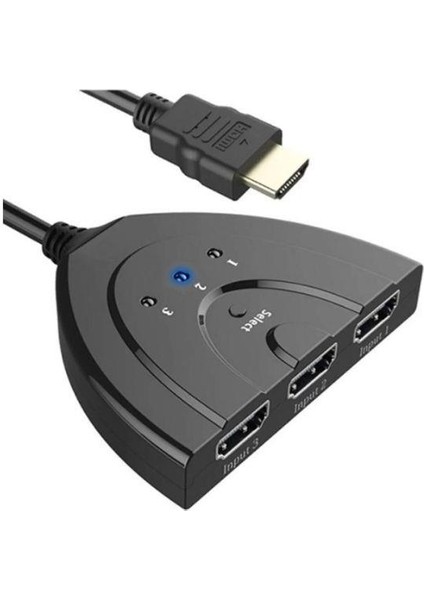 3 Port Hdmı Switch Pigtail Kablo Full Hd 1080P HDMI Çoklayıcı Çoğaltıcı 3 Giriş 1 Çıkış Çoklama