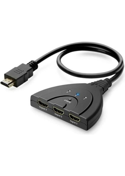 3 Port Hdmı Switch Pigtail Kablo Full Hd 1080P HDMI Çoklayıcı Çoğaltıcı 3 Giriş 1 Çıkış Çoklama