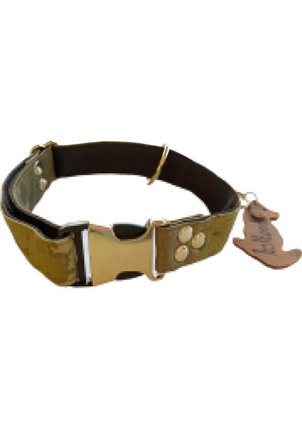 Köpek boyun tasması kamuflaj kumaş destekli kolon metal ayar tokalı genişlik:2,5cm boyun ölçüsü:XS.27-32cm ayalamalı dog collar T4-1XS