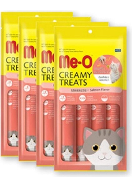 Me-O Creamy Treats Somonlu Kedi Kreması Ödülü 60GR x 4 Paket Eksprespet