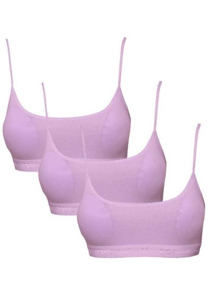 Pedli İp Askılı Pembe Büstiyer 3 adet