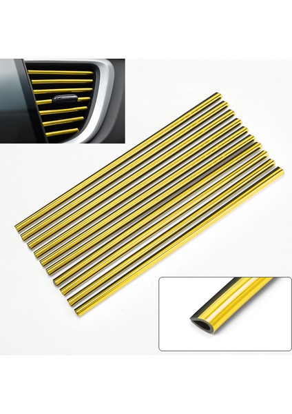 10 Adet Araba Klima Çıkışı Dekoratif Kenar Köşe Koruyucu - Sarı (Yurt Dışından)