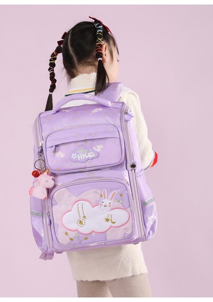 Ilkokul Çocuk Okul Çantası Sınıf 16 Yük Azaltma Omurga Koruma Bunny Schoolbag Erkek ve Kız Sırt Çantası (Yurt Dışından) modelleri
