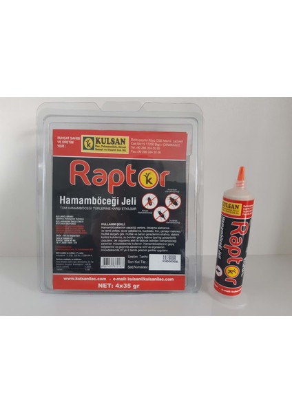 Kulsan Raptor 35 gr Hamamböceği Kalorifer Böceği Jeli