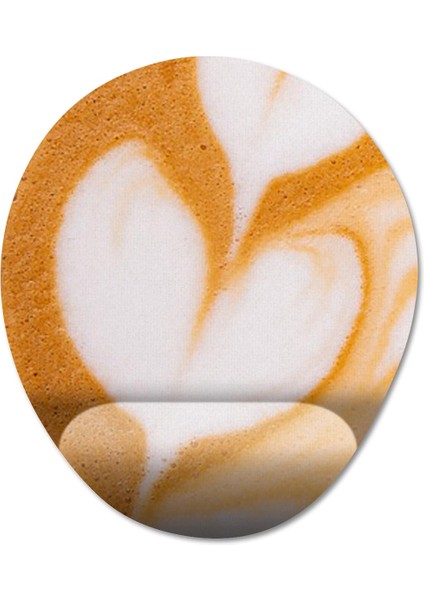 Latte - Kahve Bilek Destekli Mousepad Model - 1 Oval
