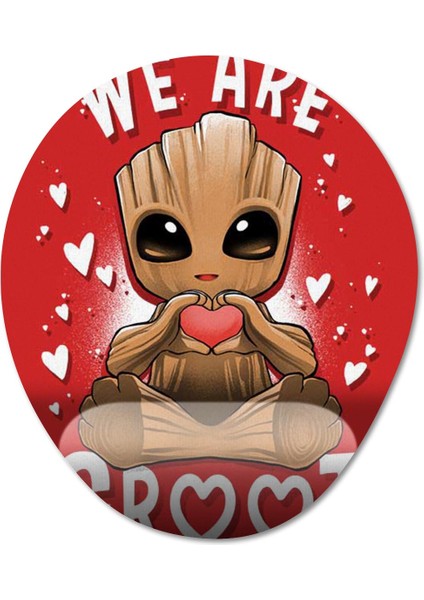 We Are Groot Guardians Of The Galaxy - Sevgili Bilek Destekli Mousepad Model - 1 Oval fiyatları