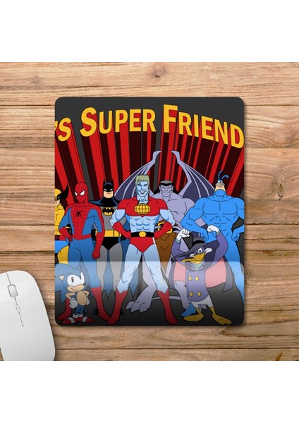 90'ların Süper Kahramanları Spider Man Batman Sonic Bilek Destekli Mousepad Model - 1