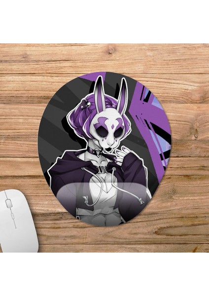 Neon White Bilek Destekli Mousepad Model - 3 Oval