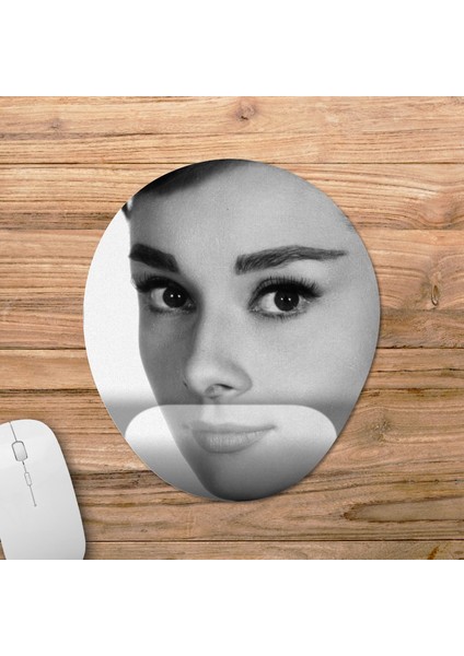 Audrey Hepburn Bilek Destekli Mousepad Model - 1 Oval