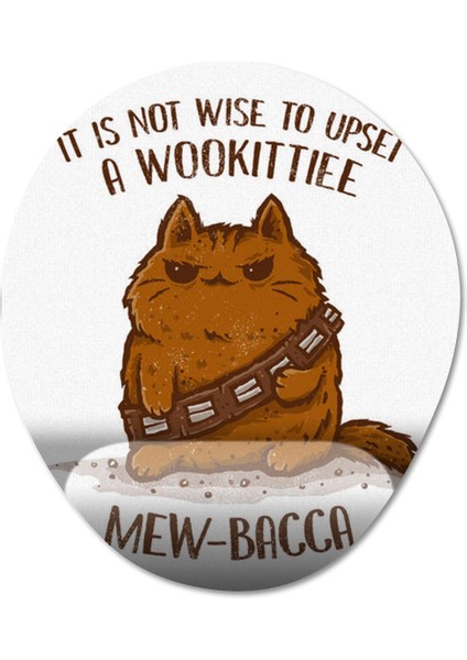 Mew-Bacca - Star Wars - Kedi Chewbacca Bilek Destekli Mousepad Model - 1 Oval fiyatları