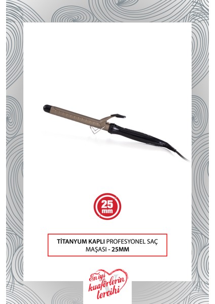 Titanyum Kaplı Profesyonel Saç Maşası 25MM Isıya Dayanıklı Eldivenli EPS319 indirimleri