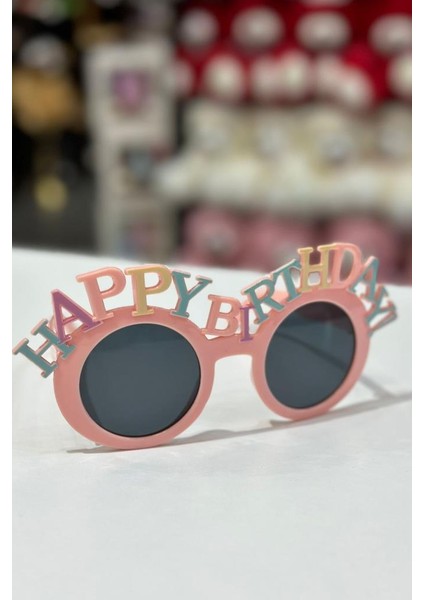 Parti Gözlüğü Pembe Happy Birthday