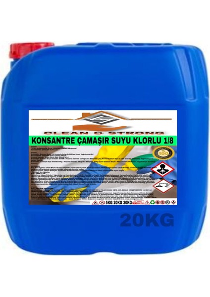 Clean&strong Çamaşır Suyu Ultra Konsantre 1/8 20KG