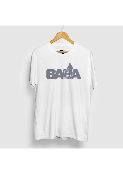Baba Kız Baba Yazılı Siluet Tasarım Pamuklu Bisiklet Yaka Tişört10 fiyatları