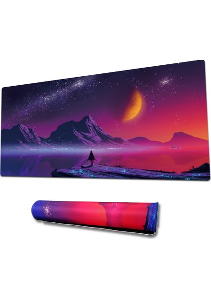 Pro 90x40 Cm Xxl Gaming Oyuncu Mouse pad MousePad Purple Sun