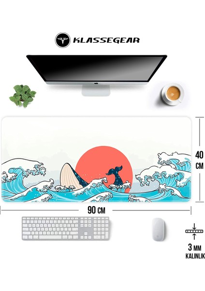 Pro 90x40 Cm Xxl Gaming Oyuncu Mouse pad MousePad Ukiyo-E