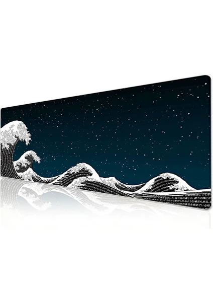 Pro 90x40 Cm Xxl Gaming Oyuncu Mouse pad MousePad Kanagawa Yıldızlar