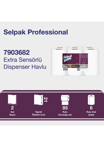 Sensörlü Havlu 21cm 85mt 6lı