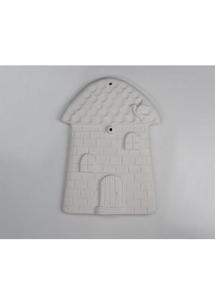 Mantar Ev Seramik Bisküvi | Boyanabilir Obje (Ham Ürün)