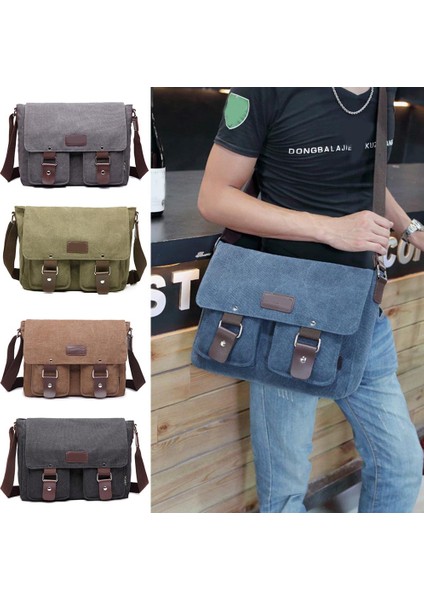 Erkekler Omuz Crossbody Çanta Vintage Tuval Cep Telefonu Için Günlük Para Seyahat Yeni (Yurt Dışından)