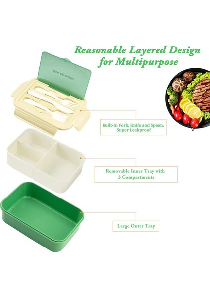 Öğrenciler Için Öğle Yemeği Kabı Yeşil (Yurt Dışından) modelleri