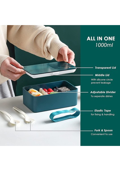 Dikdörtgen Beslenme Çantası 1000 ml - Mavi (Yurt Dışından) fiyatları