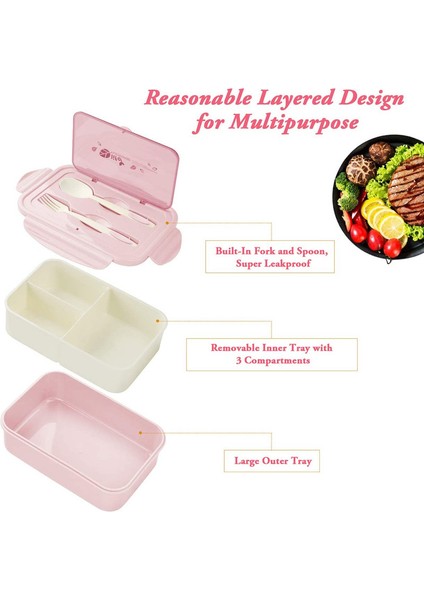 Meyveli Çocuk Öğle Yemeği Kabı - Pembe (Yurt Dışından) fırsatları