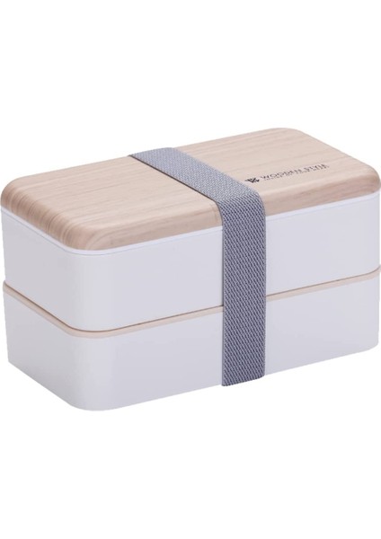 Japon Tarzı Çift Katmanlı Beslenme Çantası Beyaz (Yurt Dışından)