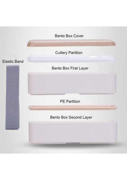 Japon Tarzı Çift Katmanlı Beslenme Çantası Beyaz (Yurt Dışından) fırsatları