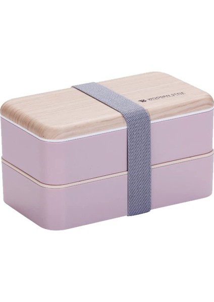 Japon Tarzı Çift Katlı Beslenme Çantası Pembe (Yurt Dışından)
