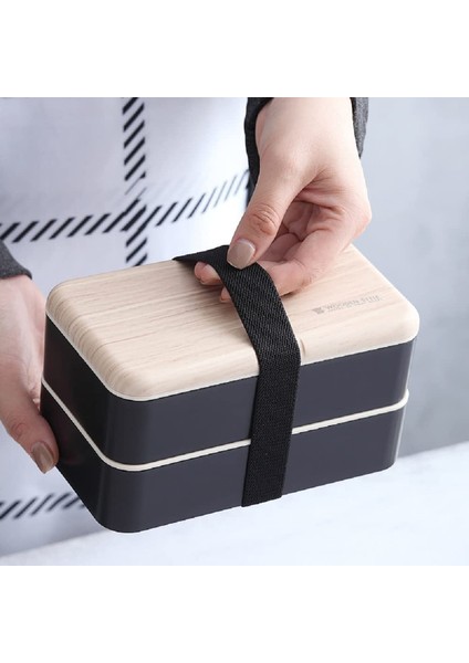 Japon Tarzı Çift Katmanlı Beslenme Çantası Siyah (Yurt Dışından) indirimleri