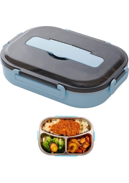 Bölmeli Öğle Yemeği Kabı - Açık Mavi (Yurt Dışından)