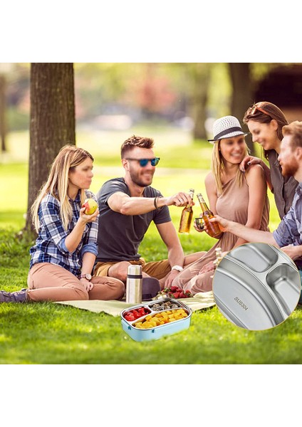 Bölmeli Öğle Yemeği Kabı - Açık Mavi (Yurt Dışından) fiyatları