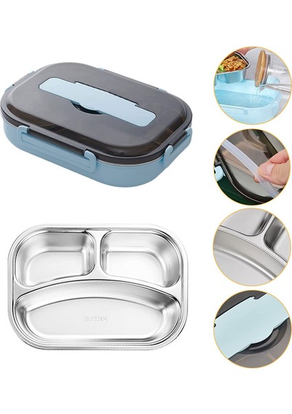 Bölmeli Öğle Yemeği Kabı - Açık Mavi (Yurt Dışından) fırsatları