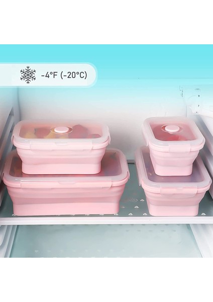 4 Parçalı Katlanabilir Öğle Yemeği Kabı Pembe (Yurt Dışından) modelleri
