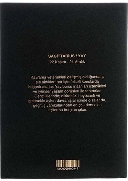 Yay Burcu Yıldız Haritası Siyah Defter