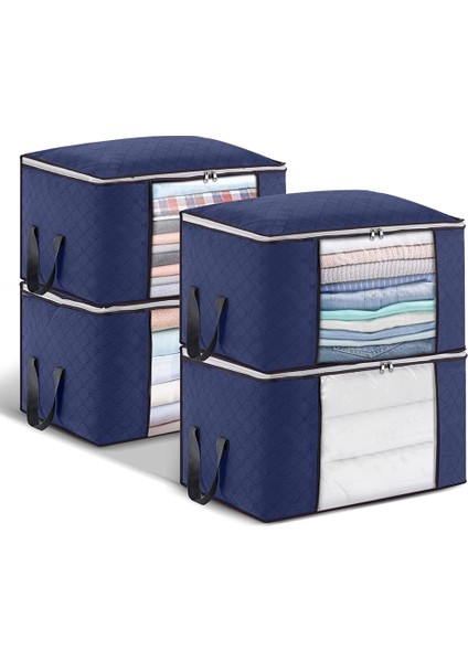 4x 60X43X35CM 90L Saklama Torbaları Mavi (Yurt Dışından)