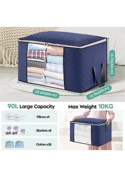 4x 60X43X35CM 90L Saklama Torbaları Mavi (Yurt Dışından) modelleri