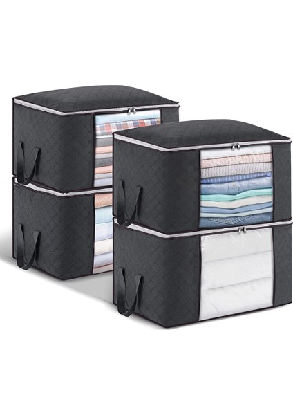 4x 60X43X35CM90L Saklama Torbaları Siyah (Yurt Dışından)