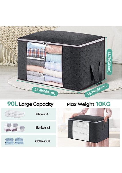 4x 60X43X35CM90L Saklama Torbaları Siyah (Yurt Dışından) modelleri